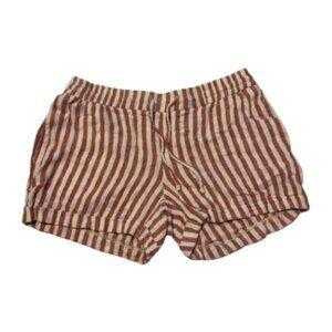 Old Navy Pink and White Linen Drawstring Shorts